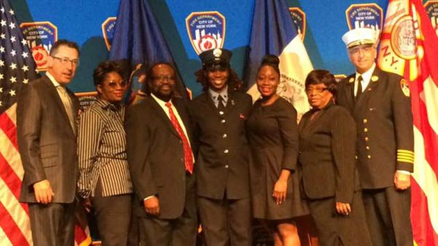 The New York City Fire Department promoted a black woman, Tracey Lewis, to the rank of lieutenant for the first time in 12 years.