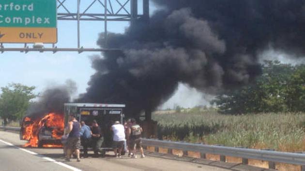 SUV bursts into flames on New Jersey Turnpike