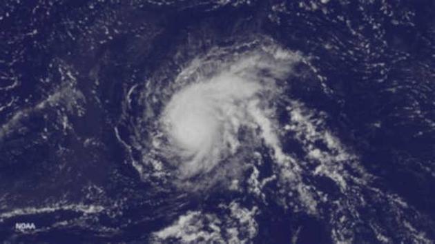 Tropical Storm Erika approaching the Leeward Islands