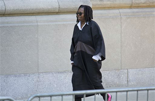 Whoopi Goldberg arrives at a funeral service for comedian Joan Rivers. (AP Photo/Craig Ruttle) <span class=
