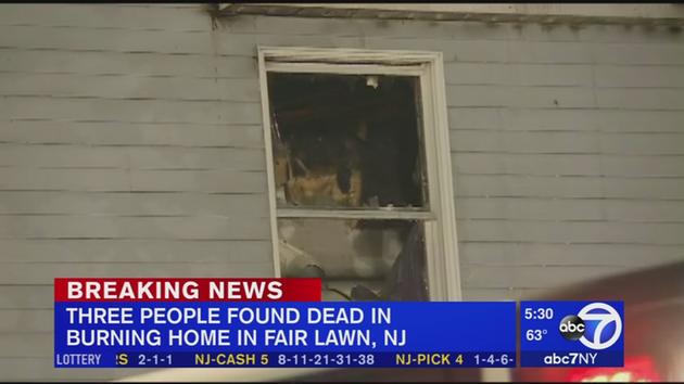 3 dead, possibly shot, in Fair Lawn house fire