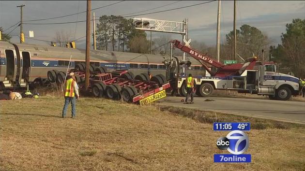 Charlotte-to-New York City Amtrak train slams into truck in North.