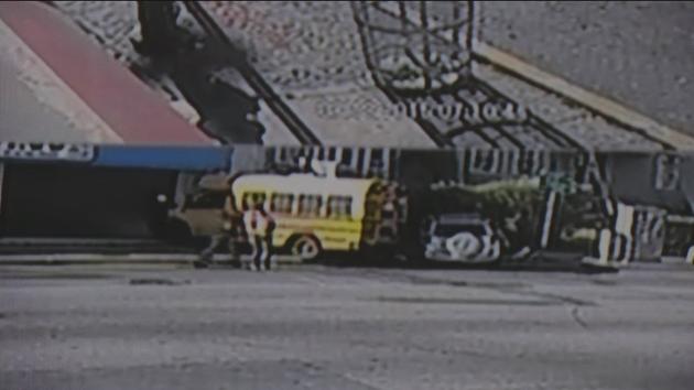 Several students injured when bus crashes into building