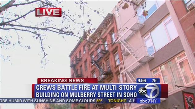 Fire breaks out at SoHo building