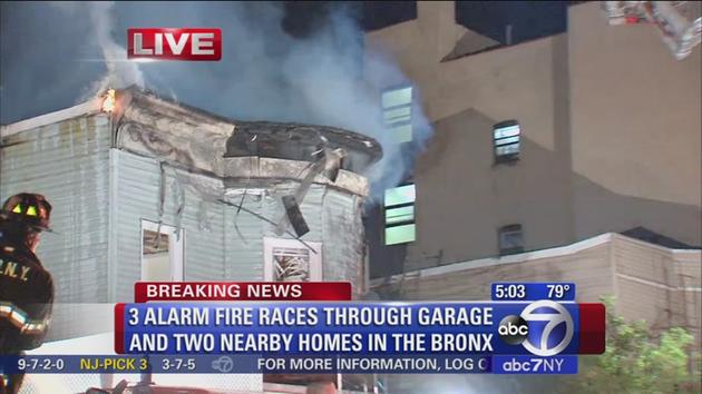 3-alarm fire burns through homes in Bronx