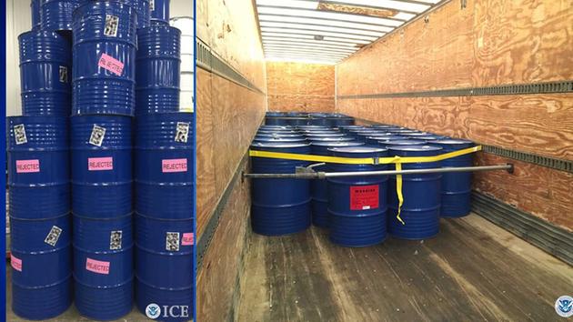 The three shipping container loads (195 barrels) of bulk honey were illegally smuggled into the United States from China.