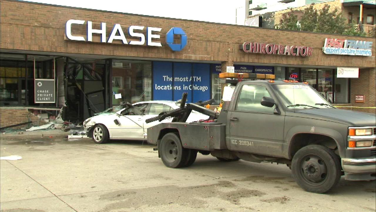 PHOTOS Car crashes into Lakeview Chase Bank