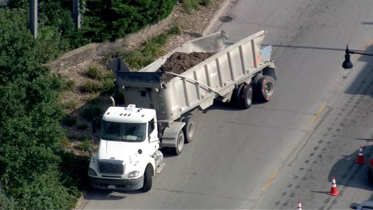 Amtrak train hits dump truck in Edgebrook