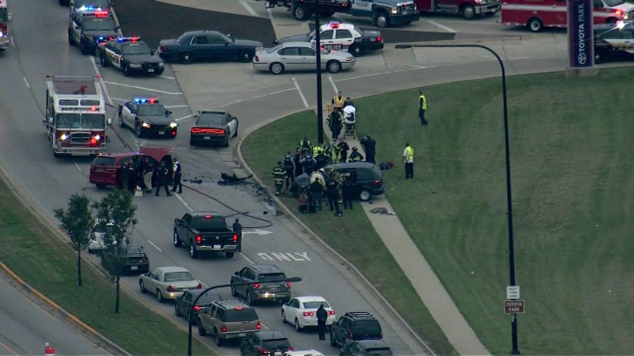 One injured after crash in Bridgeview near Toyota Park