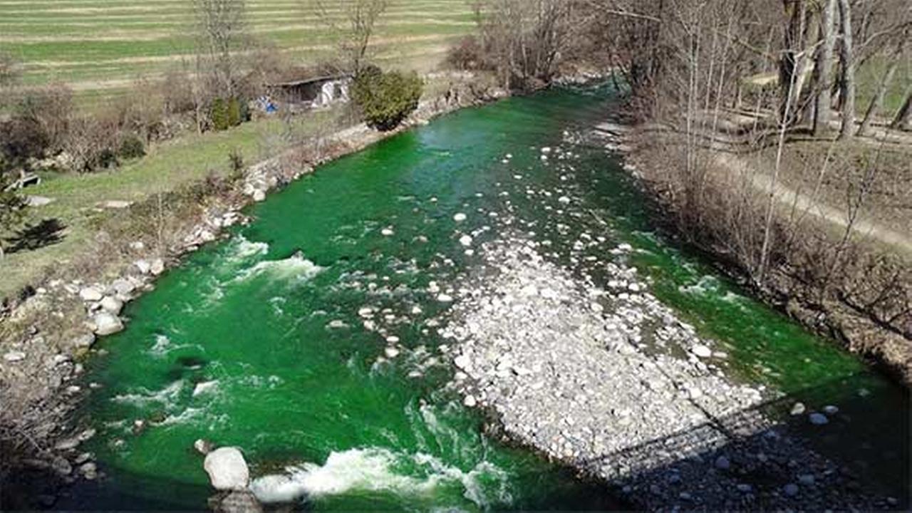 Why is this river fluorescent green?
