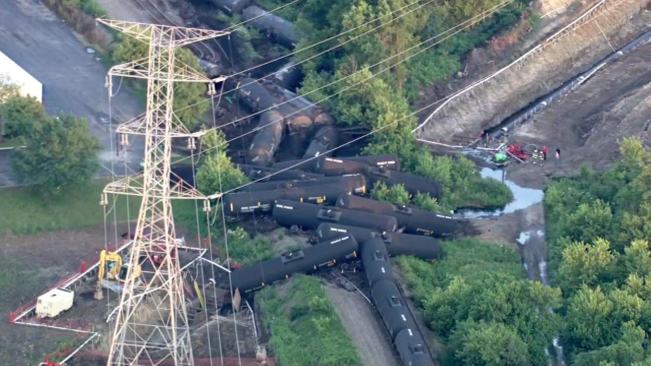 Tanker Cars Derail In Plainfield, Causing Crude Oil Leak
