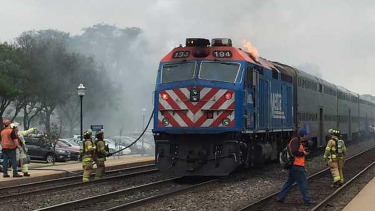 PHOTOS Metra BNSF train catches fire