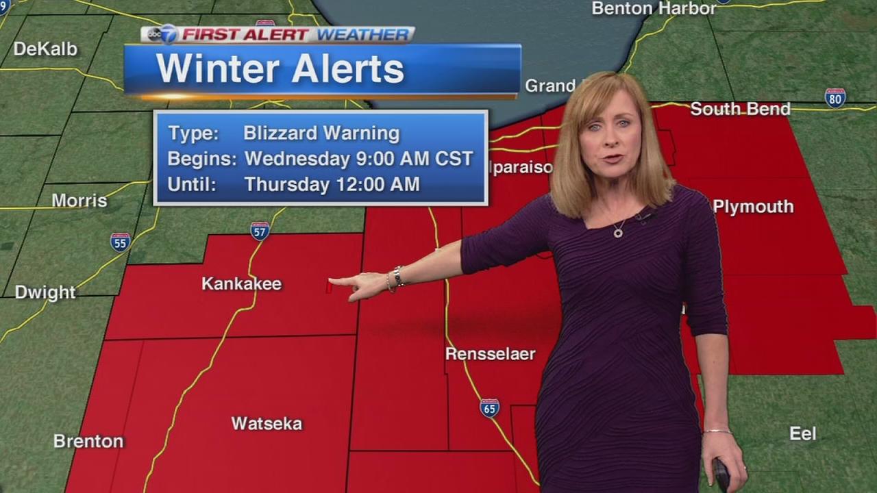 Chicago Weather Blizzard Warning issued for Kankakee County, northwest Indiana
