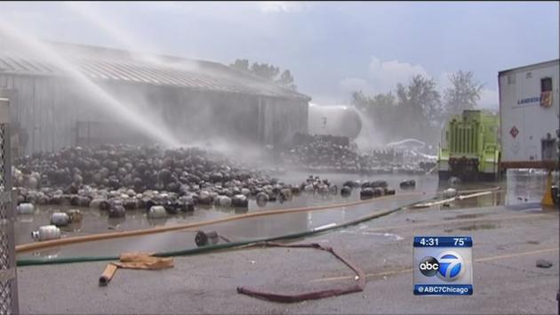 Gurnee fire triggered by exploding propane tanks