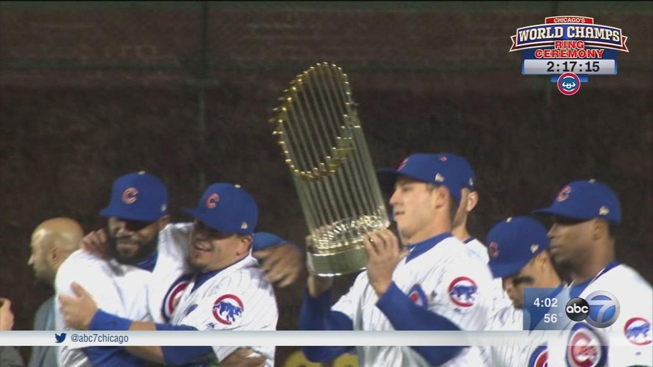 Cubs get World Series rings at Wrigley before Dodgers game - WLS-TV