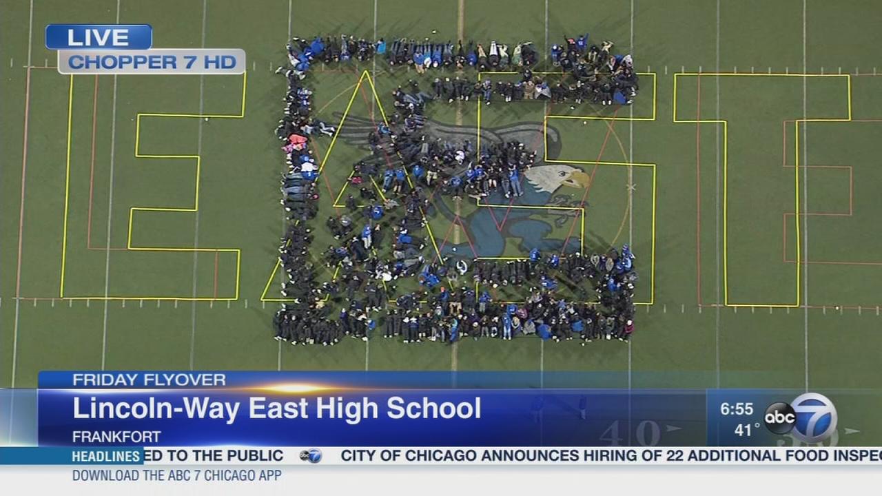 Friday Flyover LincolnWay East High School