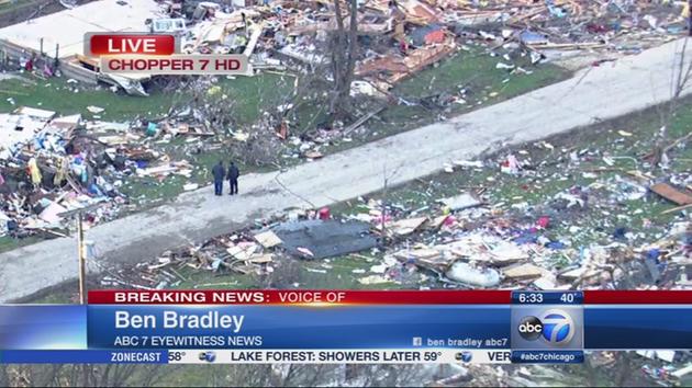 Chicago Weather: Rochelle, Fairdale IL tornado damage cleanup.