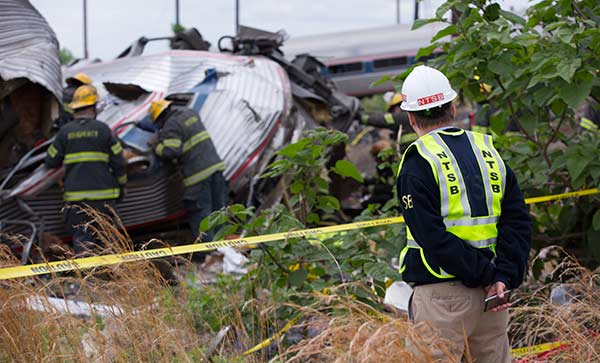 <div class='meta'><div class='origin-logo' data-origin='none'></div><span class='caption-text' data-credit='National Transportation Safety Board'>National Transportation Safety Board member Robert Sumwalt on the scene of the Amtrak train 188 derailment in Philadelphia, Pa.</span></div>