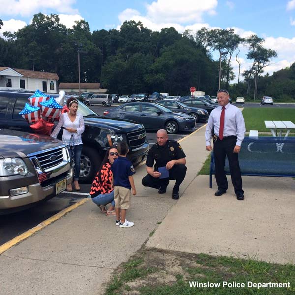 <div class='meta'><div class='origin-logo' data-origin='none'></div><span class='caption-text' data-credit=''>5-year-old William Evertz Jr. delivered lunch to police officers at Winslow Township.</span></div>