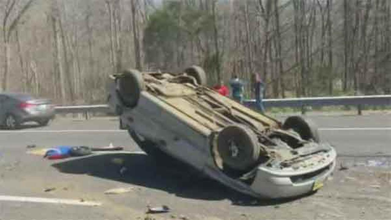 Driver Suffers Minor Injuries After Car Flips Over On I-295 In Burlco ...