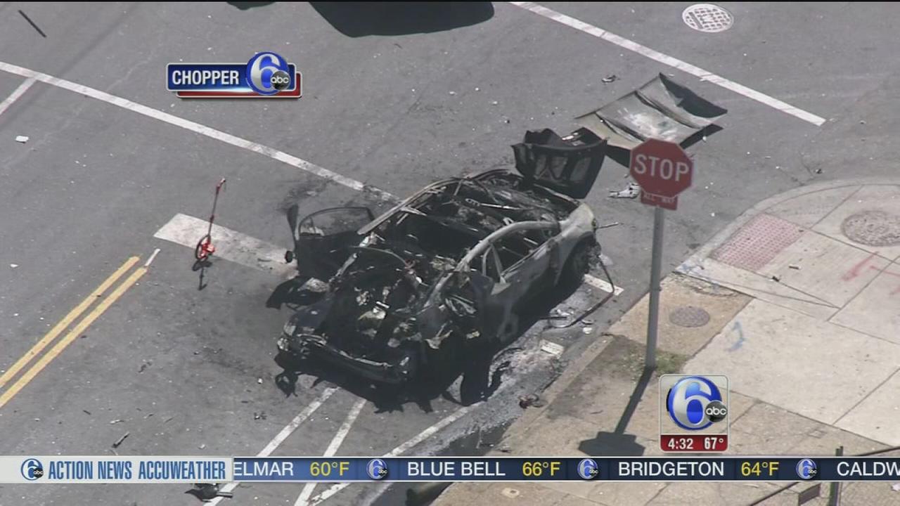 Propane tank explodes inside car in Port Richmond