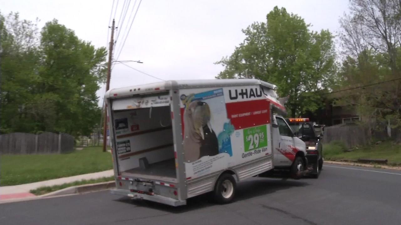 PHOTOS UHaul truck hits railroad bridge