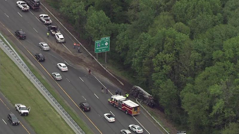 <div class="meta image-caption"><div class="origin-logo origin-image none"><span>none</span></div><span class="caption-text">Chopper 6 was over the scene of a crash involving a dump truck on Interstate 295.</span></div>