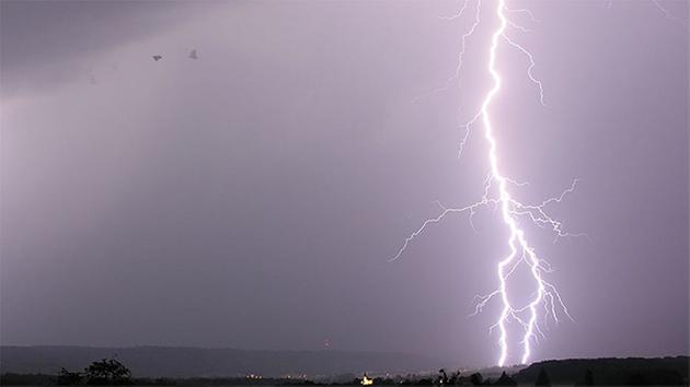 A file photo of lightning is shown. 