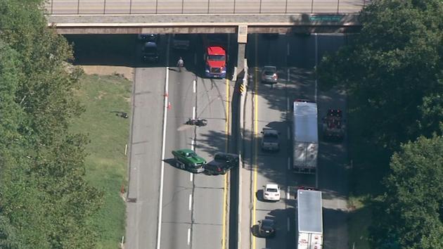 <div class="meta image-caption"><div class="origin-logo origin-image none"><span>none</span></div><span class="caption-text">Chopper 6 was over a crash in the westbound lanes of the Pa. Turnpike in King of Prussia on Thursday, October 6.</span></div>