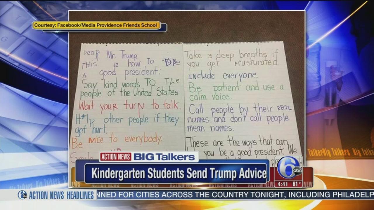 Kindergarten students offer Trump advice in adorable viral letter