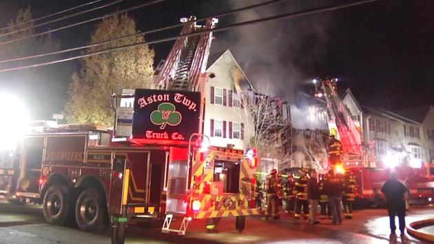 PA FIREFIGHTER INJURED AT ROW HOUSE FIRE | Firefighter Close Calls ...