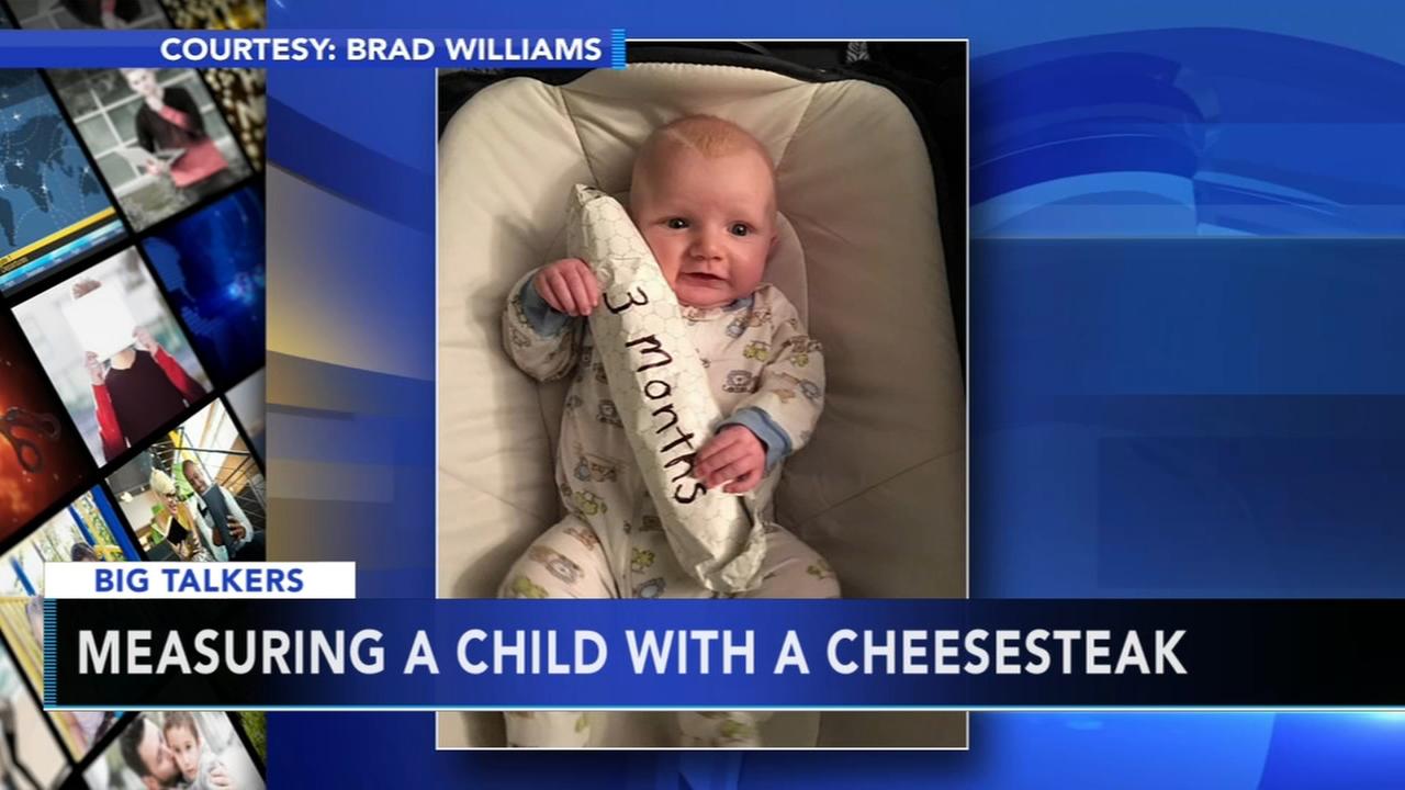 VIDEO: Dad measures baby with a cheesesteak