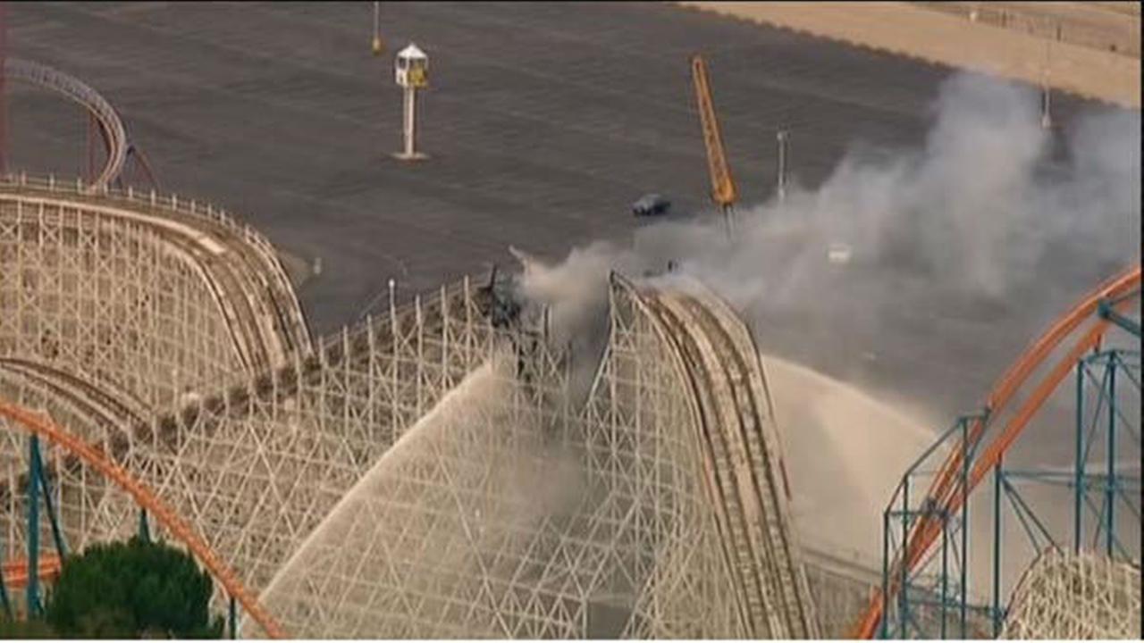 PHOTOS Fire erupts on California roller coaster