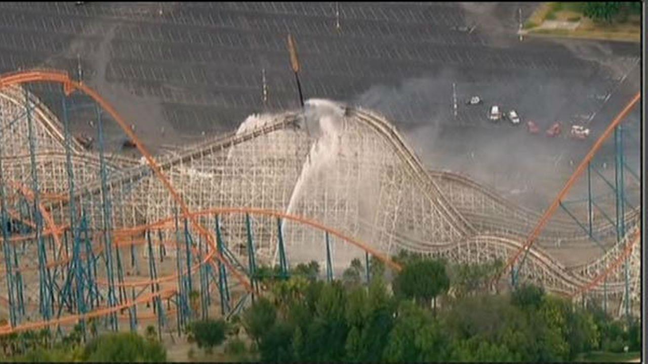 PHOTOS Fire erupts on California roller coaster