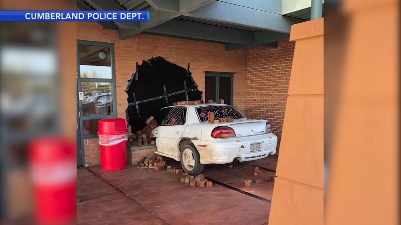 High school seniors praised for car into office prank