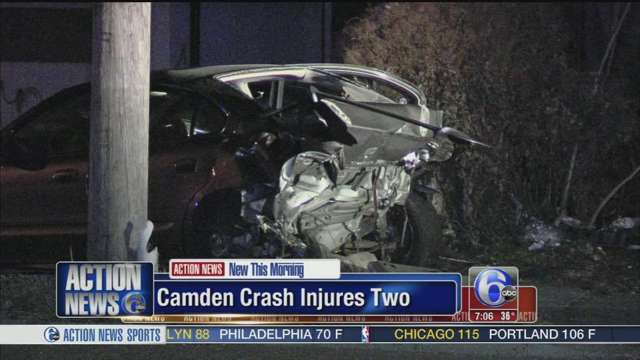 2 hurt after Mercedes crashes into car in Camden, N.J.