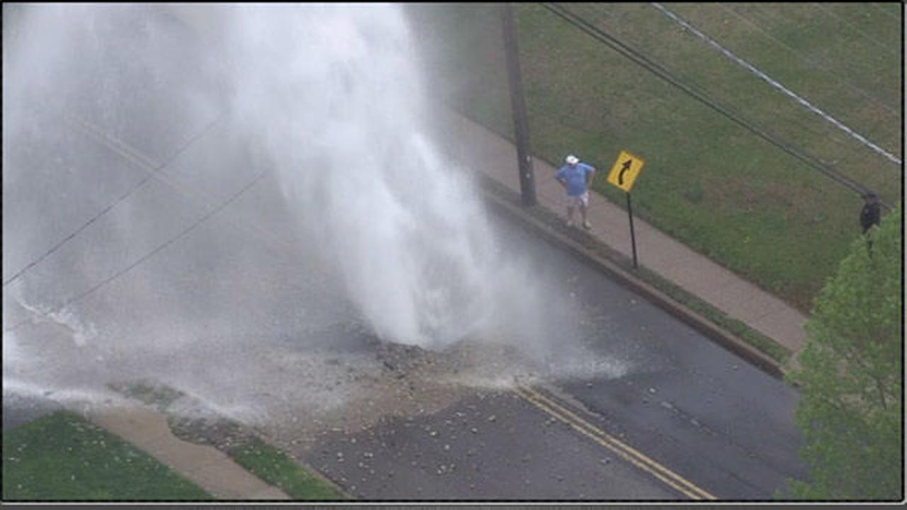 PHOTOS Massive water main break in Cheltenham Twp.