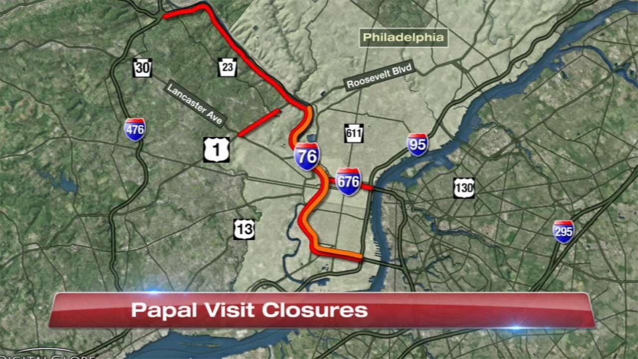 Major highway closures in Philadelphia for Pope Francis' visit | abc7chicago.com Major highway closures in Philadelphia for Pope Francis' visit | abc7chicago.com