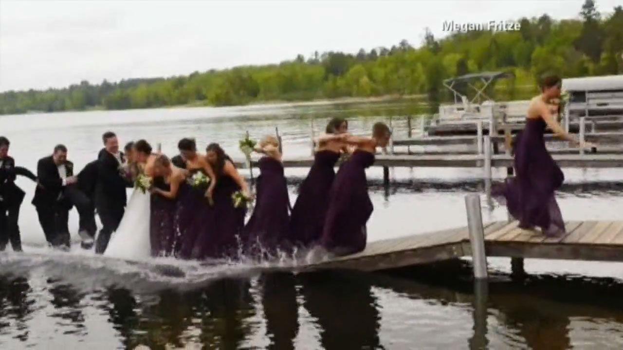 Minnesota wedding party gets soaked when dock collapse see photos
