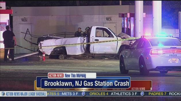 VIDEO: Fiery gas station crash in Brooklawn