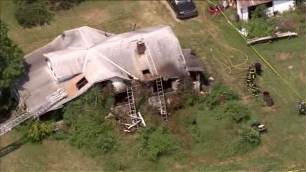 VIDEO: Rescuers pull person from burning home in Chester County