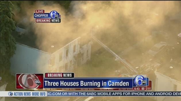 VIDEO: 3 row houses burn in Camden, N.J.