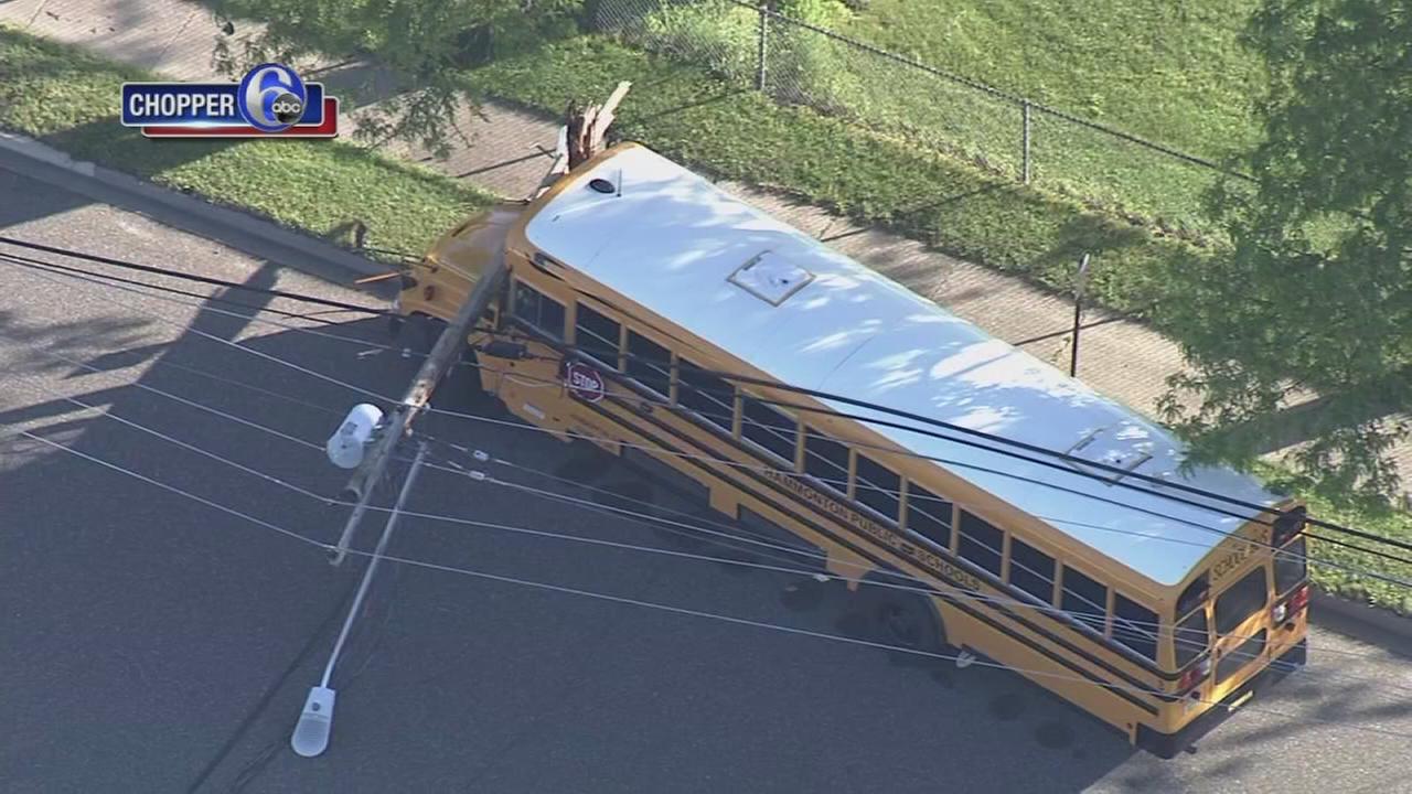 School Bus Hits Utility Pole In Hammonton, NJ; Driver Hurt | 6abc.com