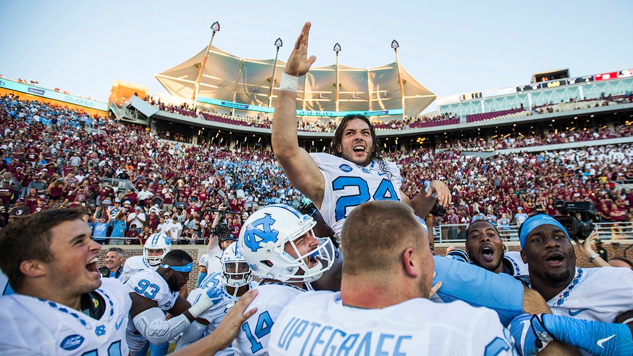 Weiler and the Heels seem pretty excited about a non-playoff game. Weird.