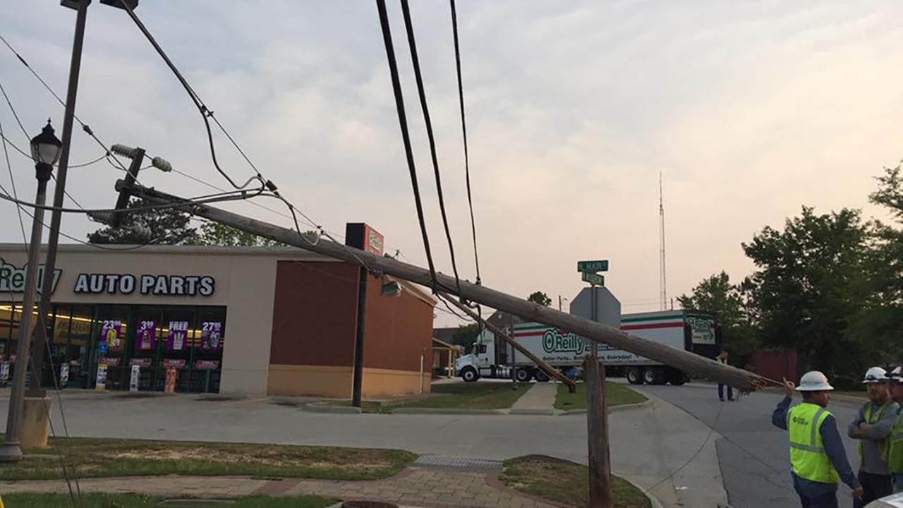 Truck takes down Fuquay-Varina power lines