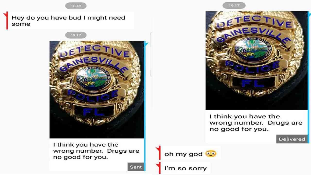 A person accidentally texted a Florida cop asking for marijuana and immediately regretted it