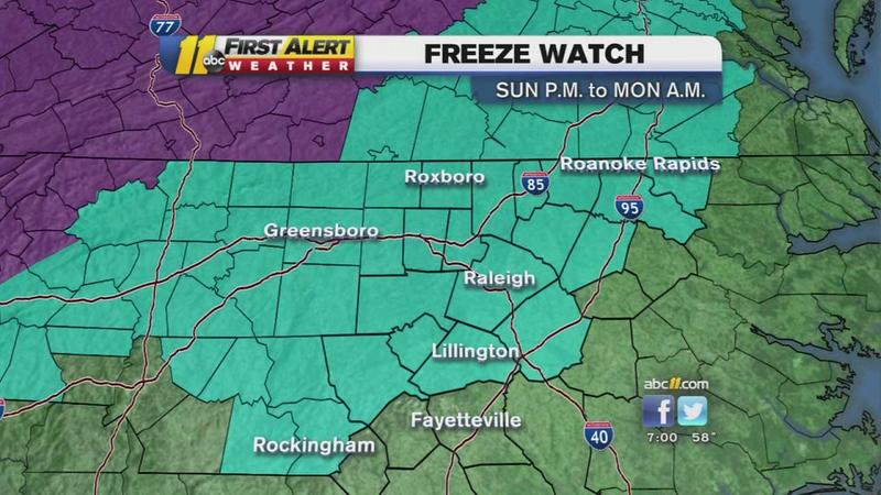 Freeze watch issued for NC