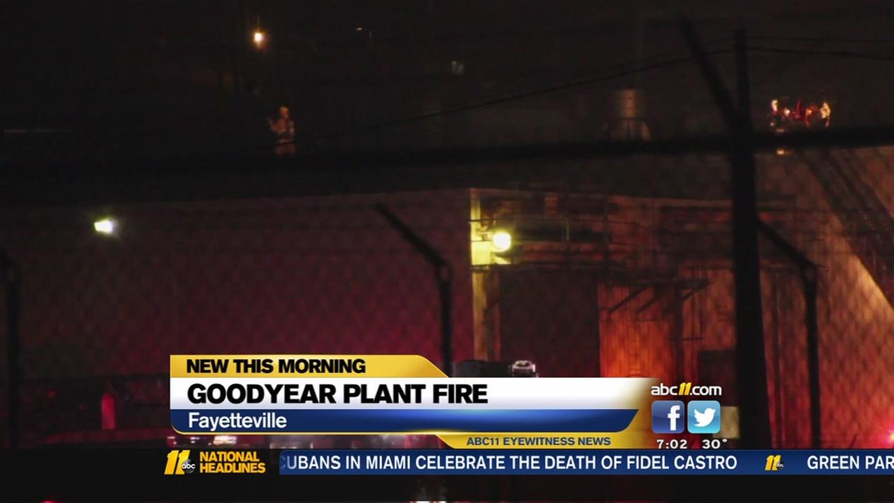 No one hurt in fire at Fayetteville Goodyear plant