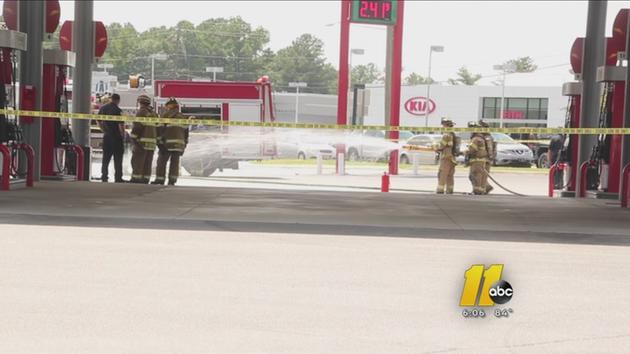 Gas station fire on Skibo Road