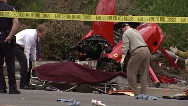 Scene of Ferrari crash in Orange County